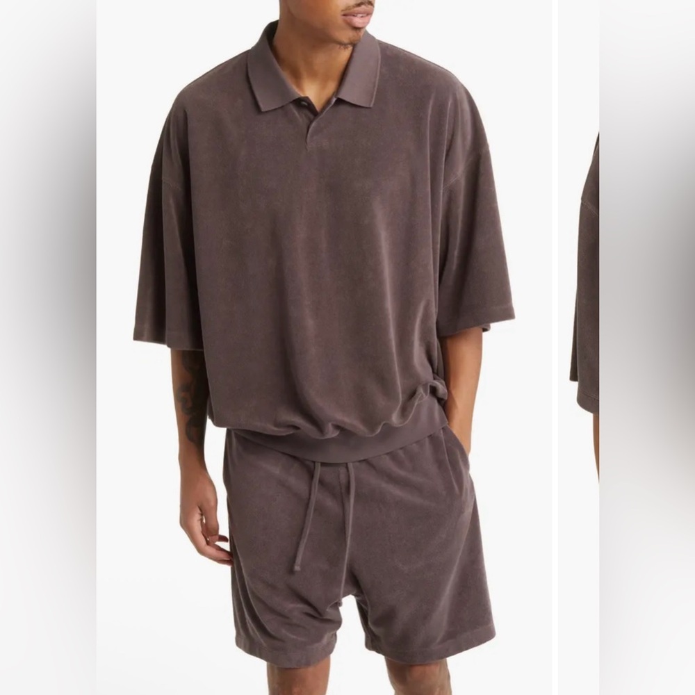Essentials fear of god terry cloth‎ oversized polo size medium